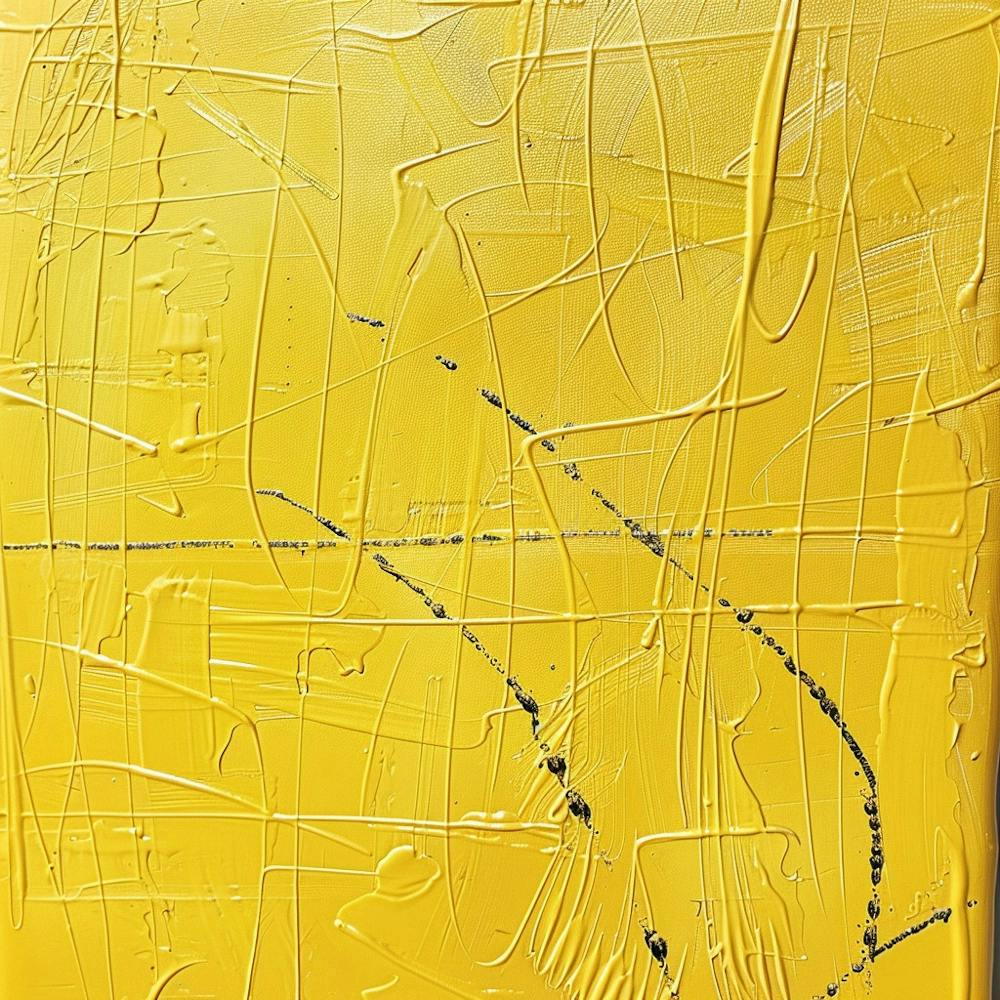Abstract Painting, Yellow, Acrylic On Canvas