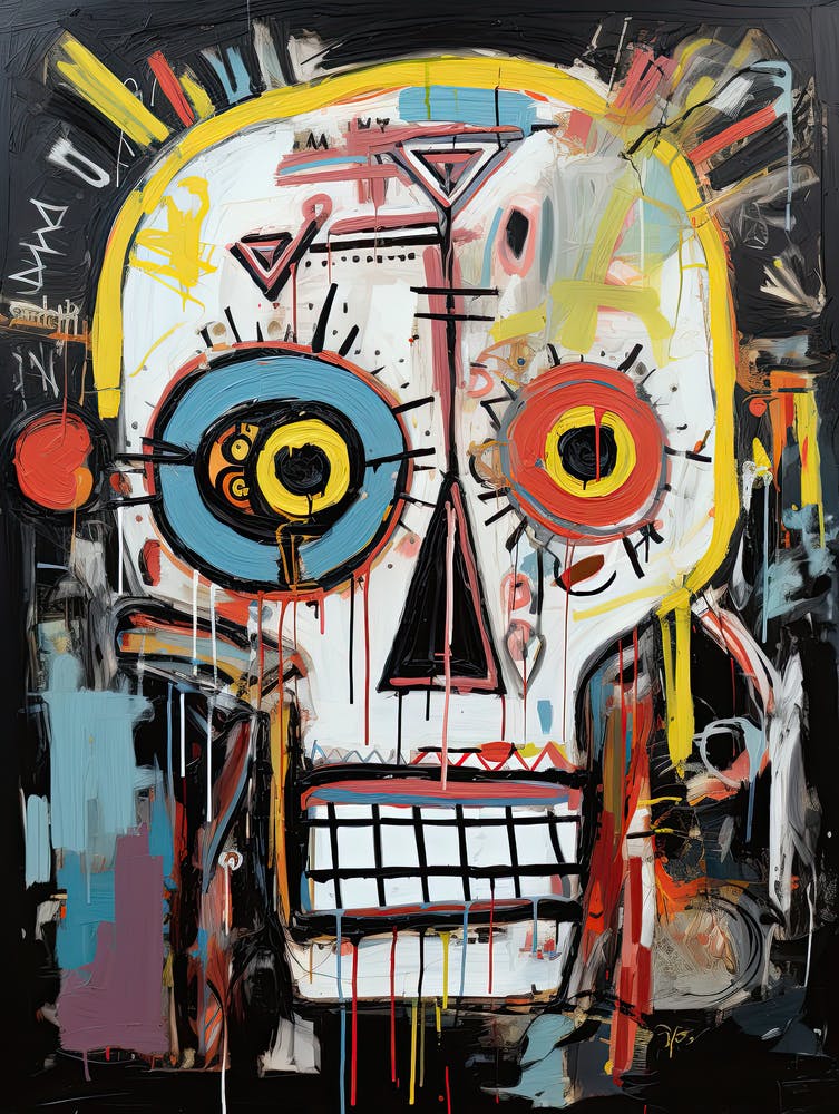 Süßes oder Saures Totenköpfe: Basquiats Stil Graffiti-Vergnügen