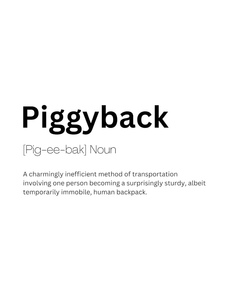 Définition du mot Piggyback 1