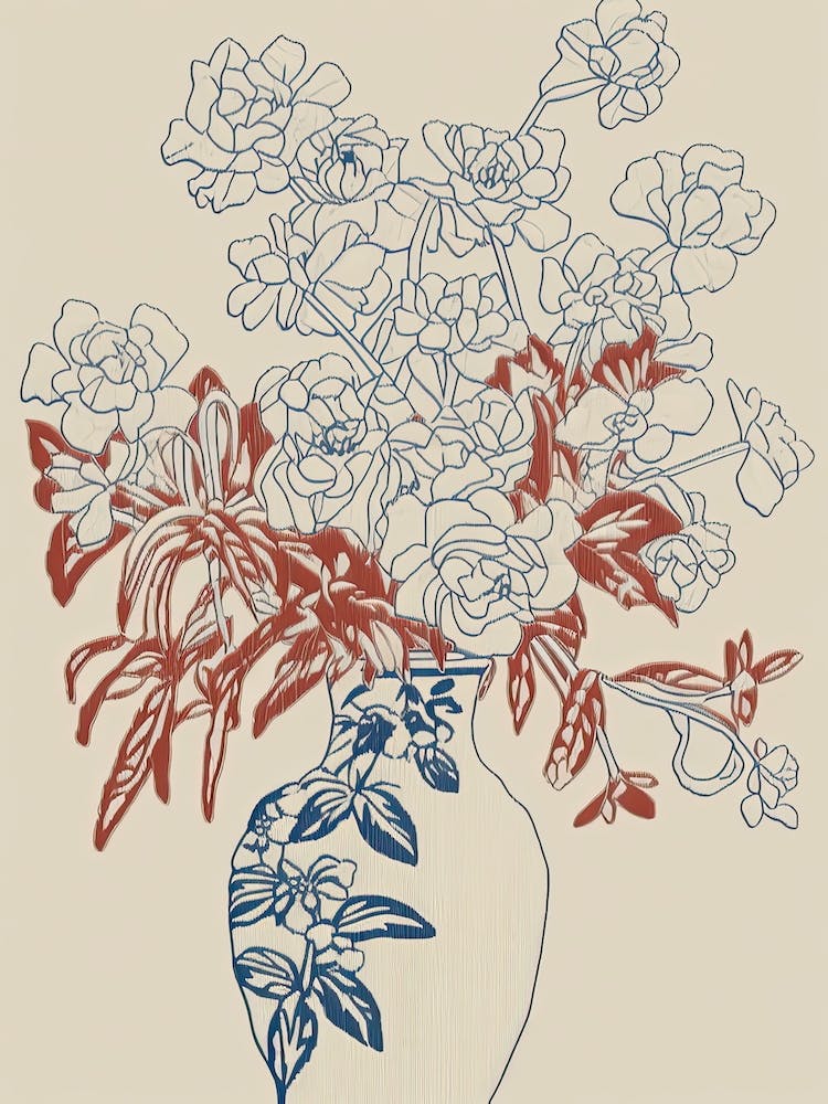 Floral Still Life Sketch Line Art 13