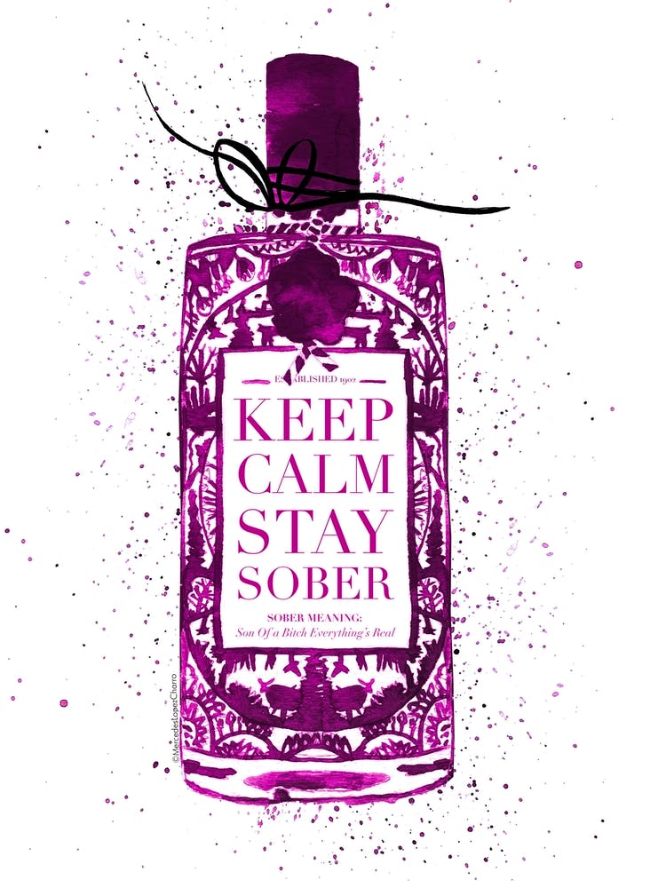 Keep Calm Stay Sober Pink Bottle