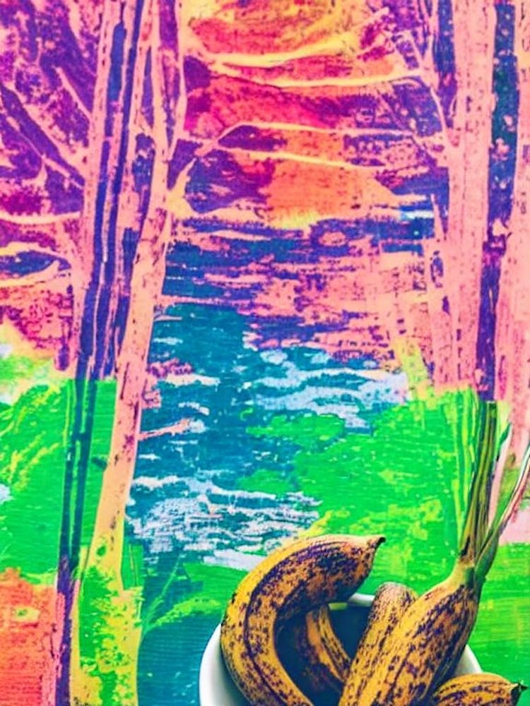 Plantain Risograph Retro Poster Fruit