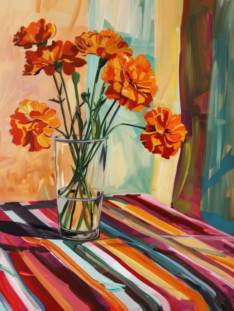 Orange Flowers In A Vase 1