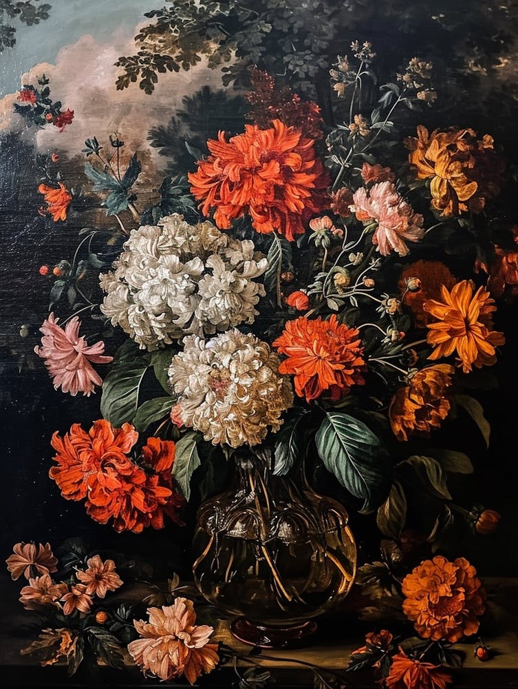 Baroque Floral Still Life Celosia 2