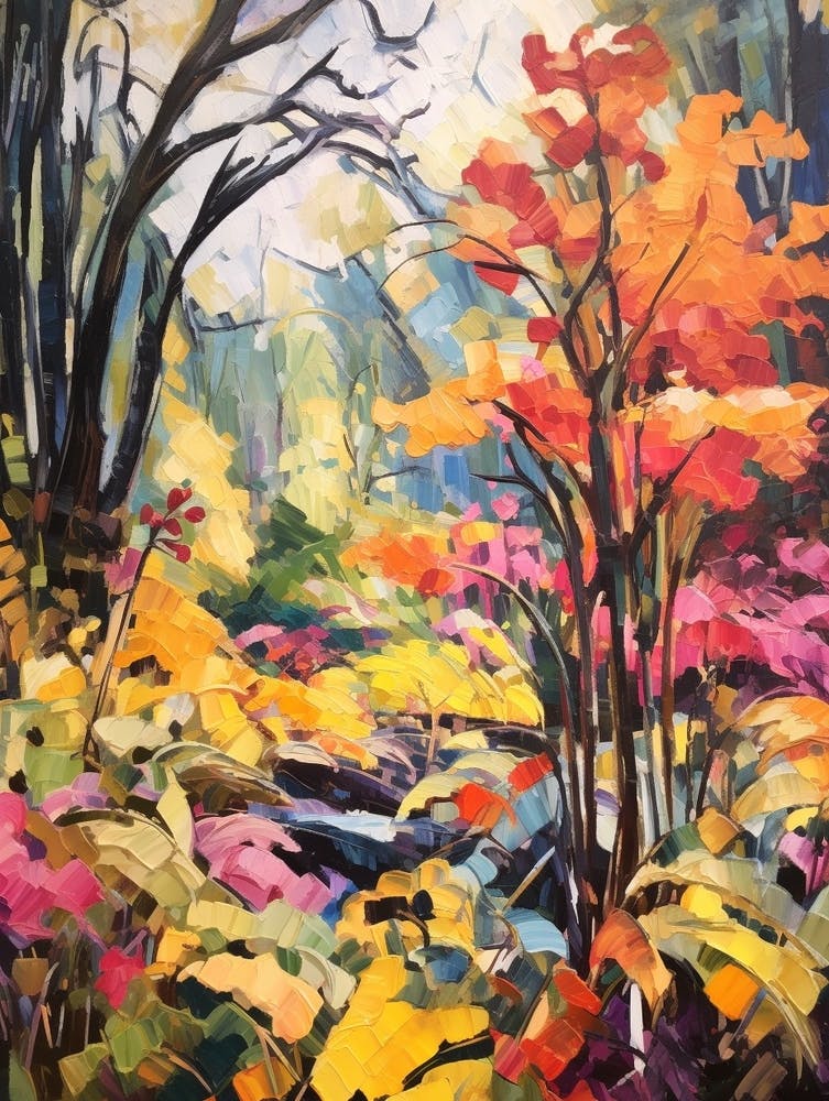 Autumn Gardens Painting Vandusen Botanical Garden Canada