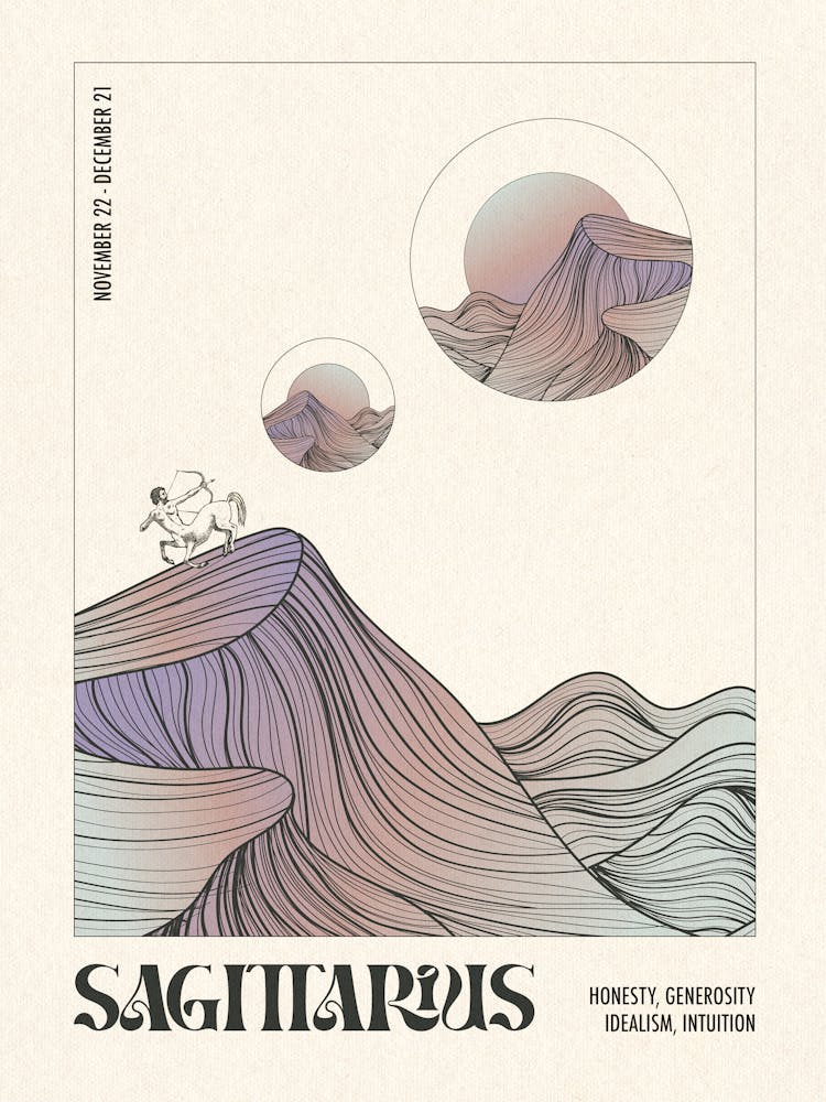 Sagittarius Star Sign Zodiac Art