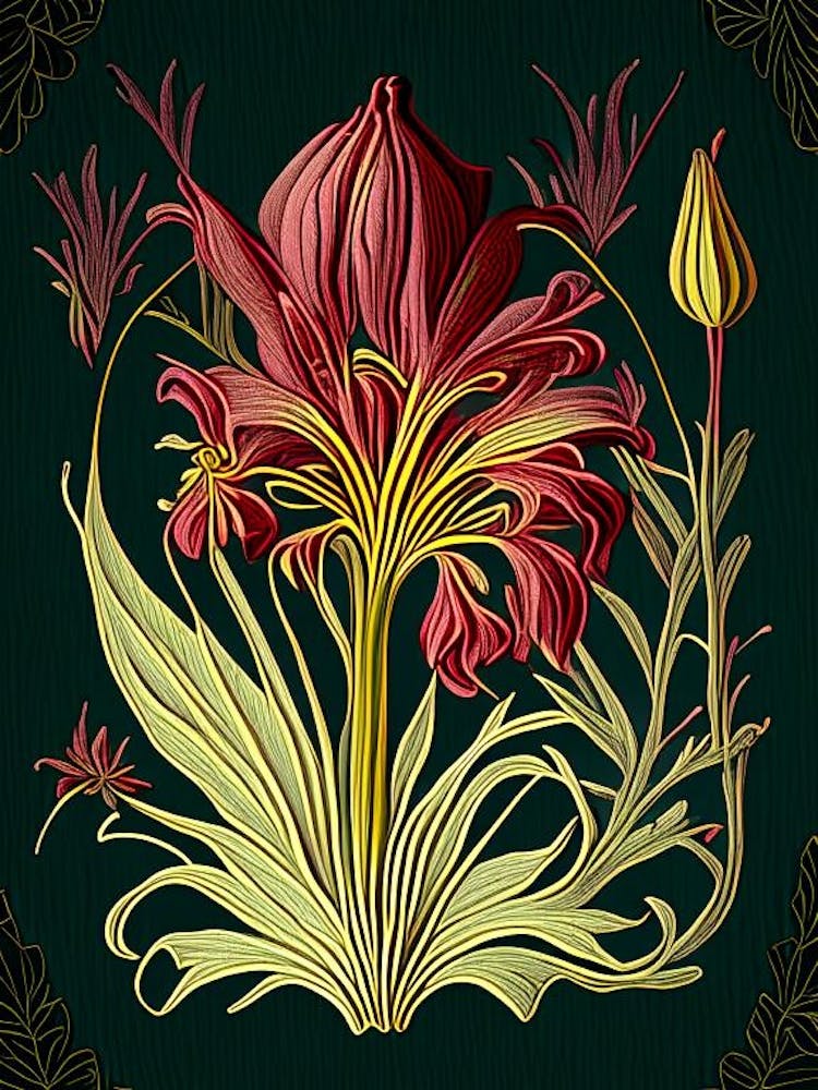 Saffron Herb Vintage Botanical