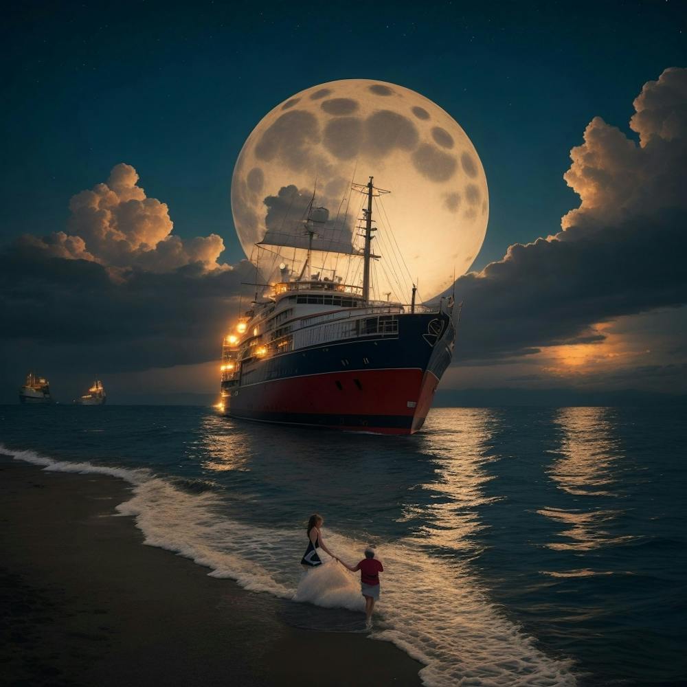 Full Moon On The Beach