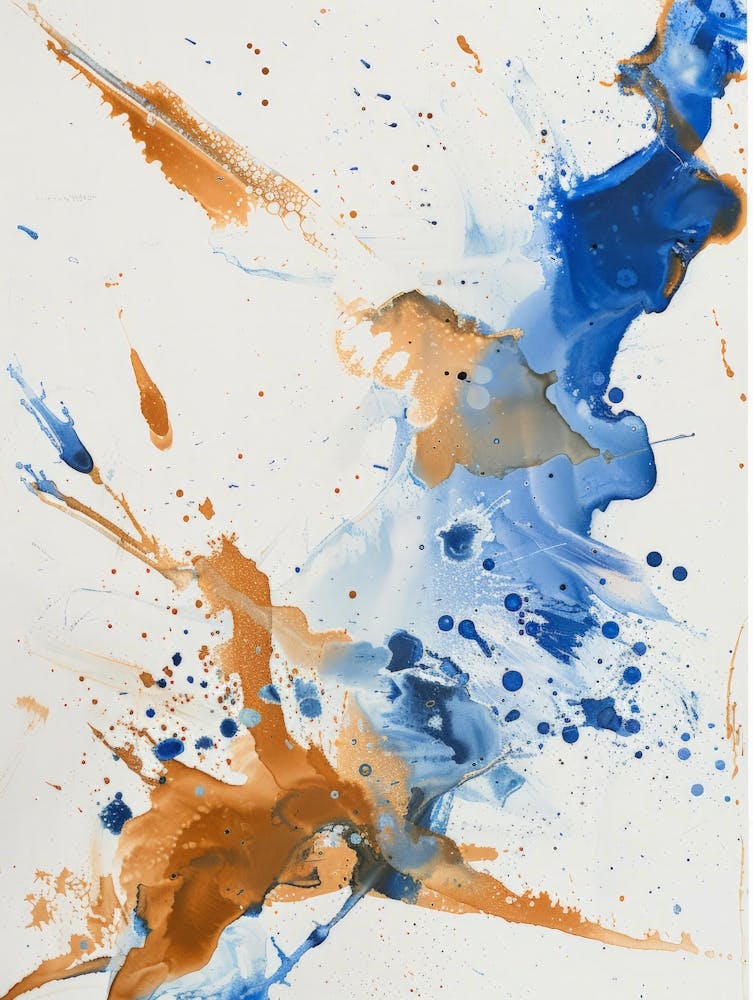 Éclaboussures Bleues et Oranges