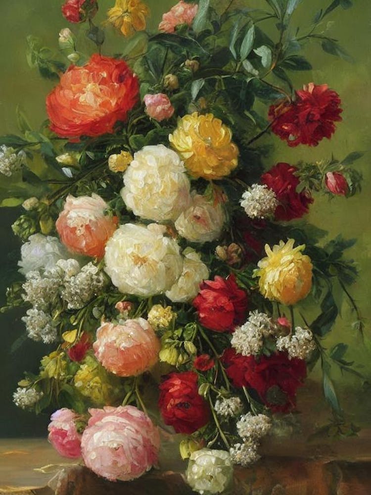 Zypressen-Gemälde 1 Blume