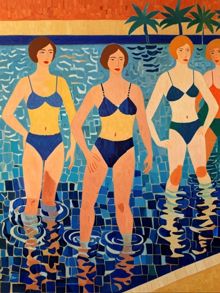 Three Women In The Pool
