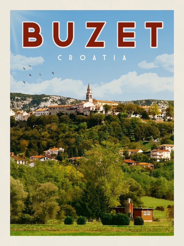 Buzet Croatia Reiseposter