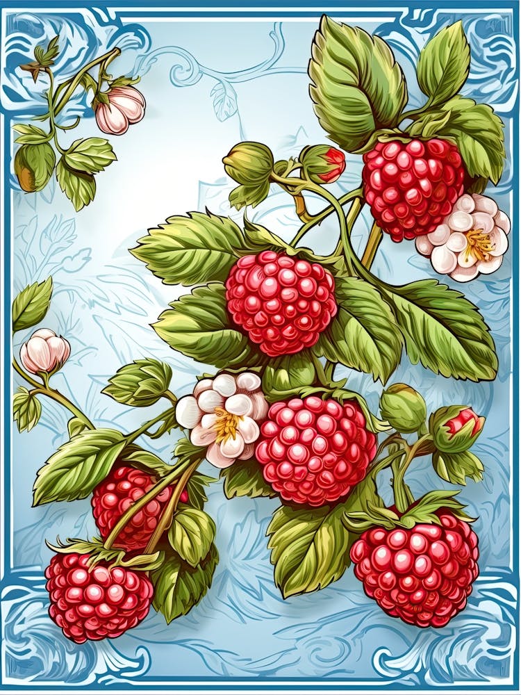 Raspberries Illustration 4