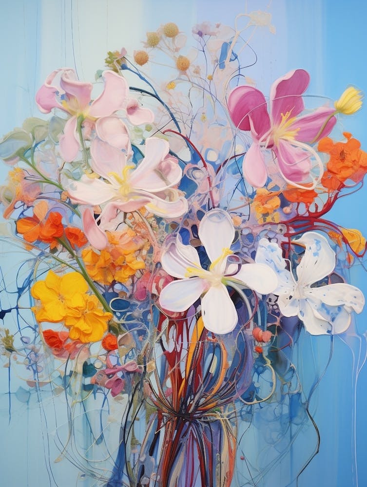 Abstract Flower Painting Bluebonnet 1