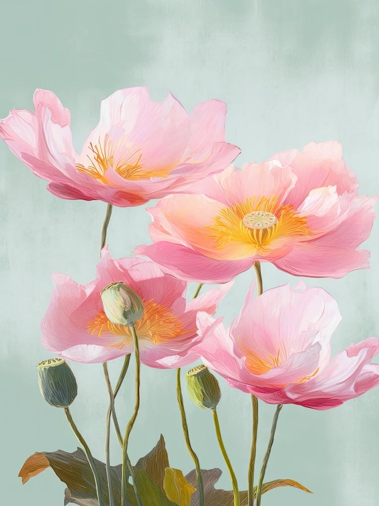Lotus Flowers Acrylic Painting In Pastel Colours 1