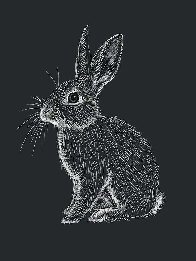 French Lop Rabbit Minimalist Illustration 3