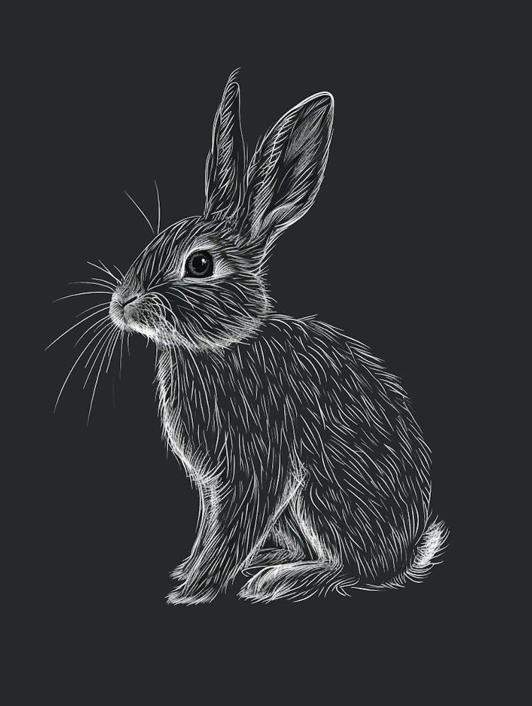 French Lop Rabbit Minimalist Illustration 3