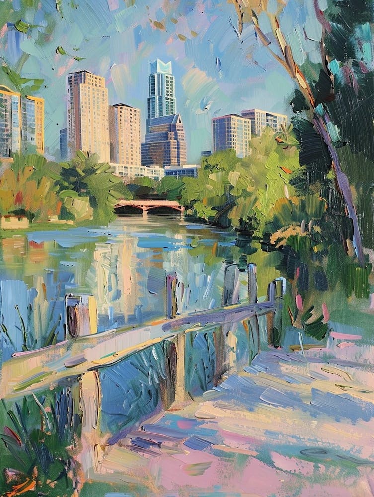 Red River Cultural District Austin Texas - Peinture à l'huile 4