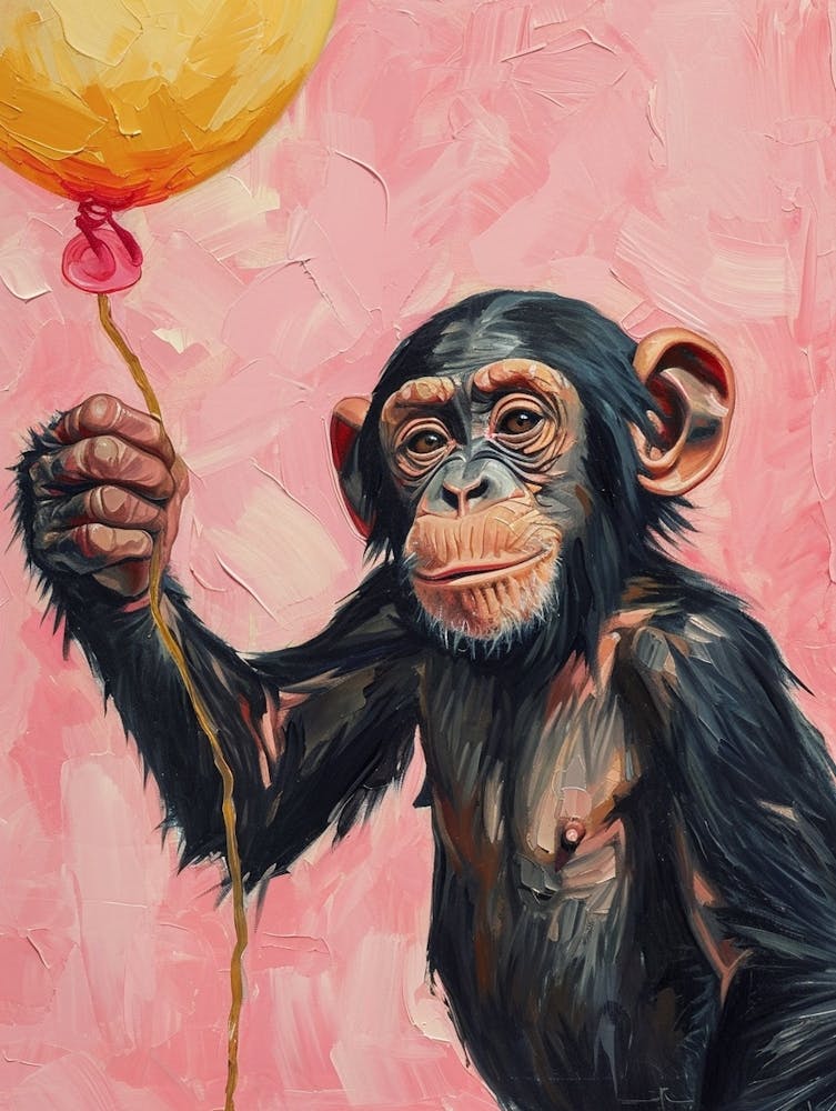 Cute Bonobo 5 With Balloon