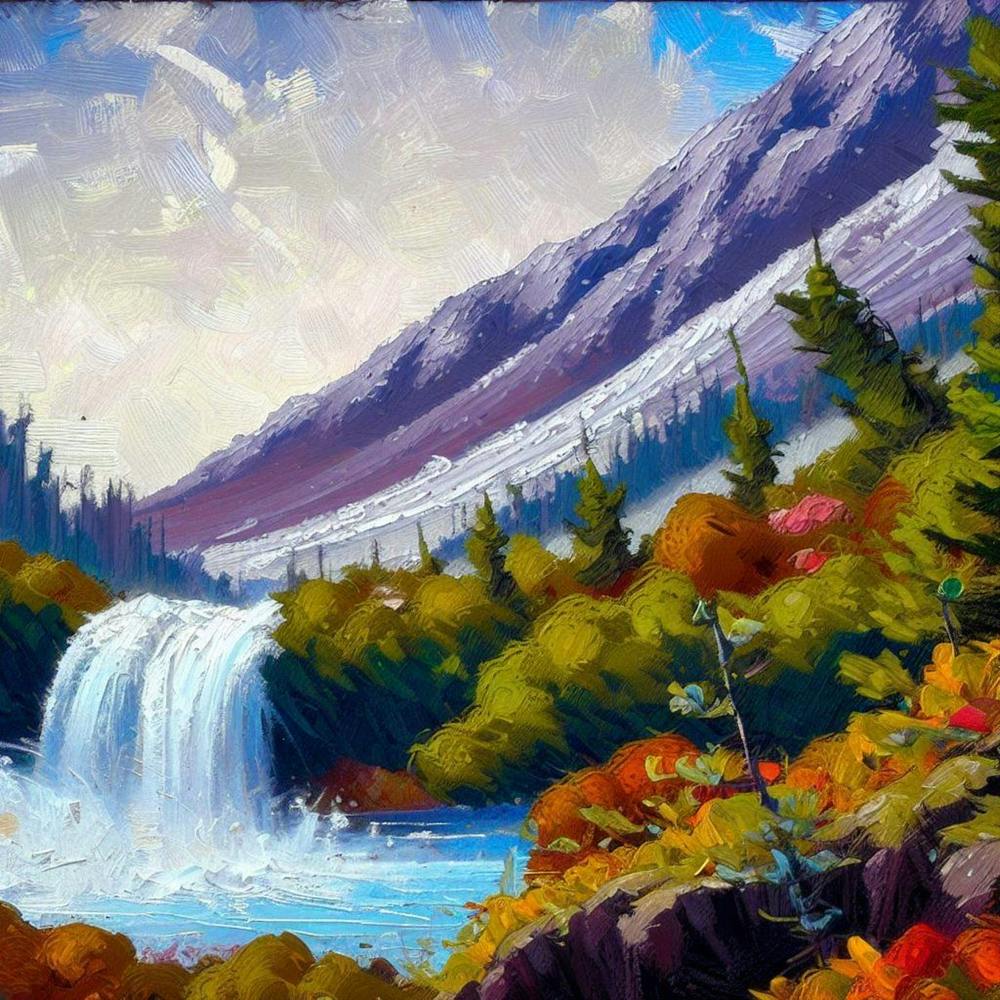 Waterfall in the mountains with stunning nature 7