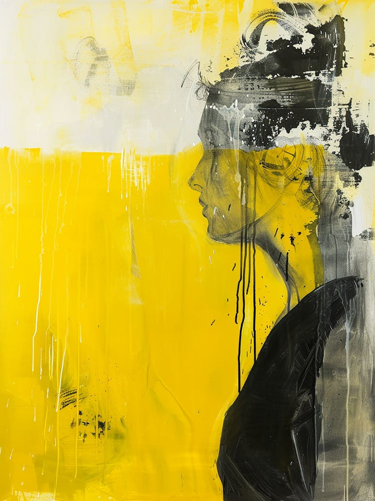 Abstract Of A Woman In Yellow And Black