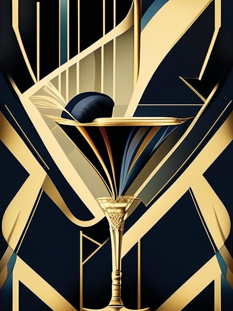 Corpse Reviver #1 Cocktail Poster Art Deco Cocktail Poster
