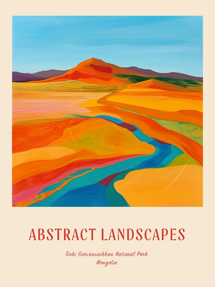 Colourful Abstract Gobi Gurvansaikhan National Park Mongolia 1 Poster