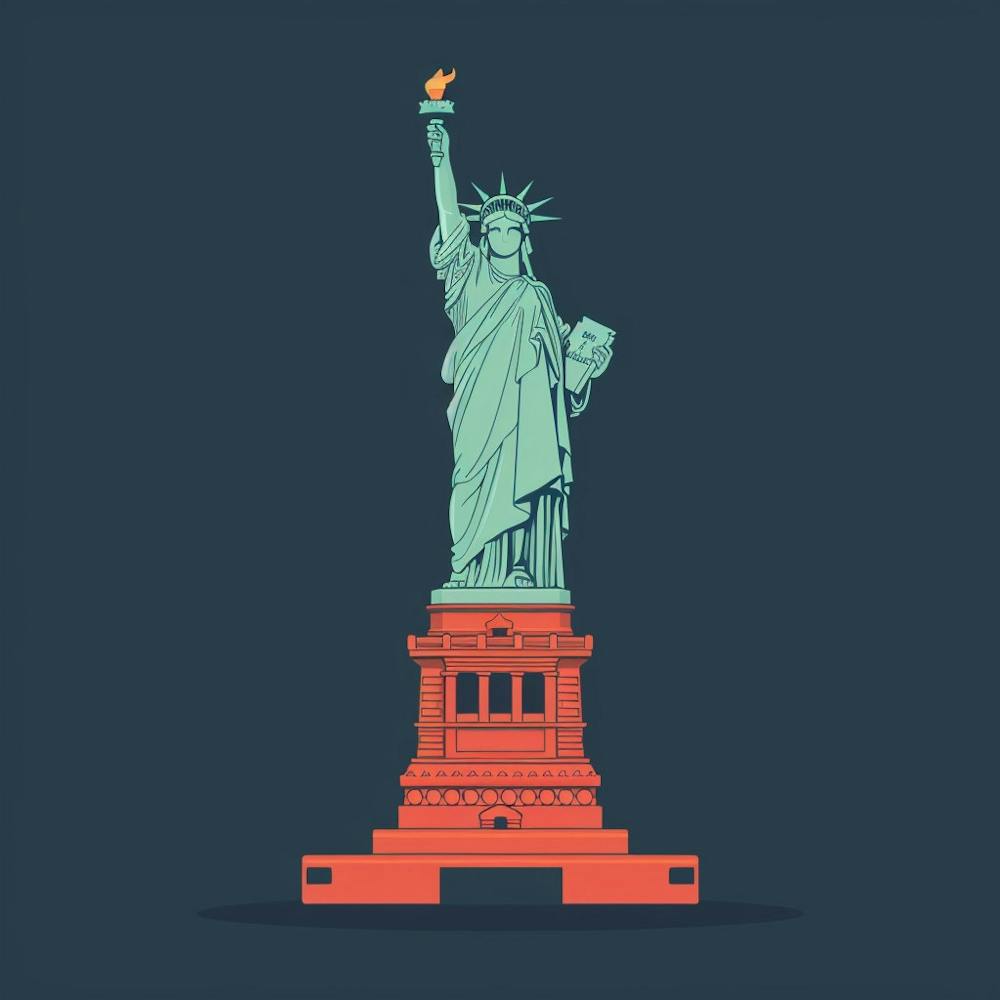 Statue of Liberty NY Minimal Illustration