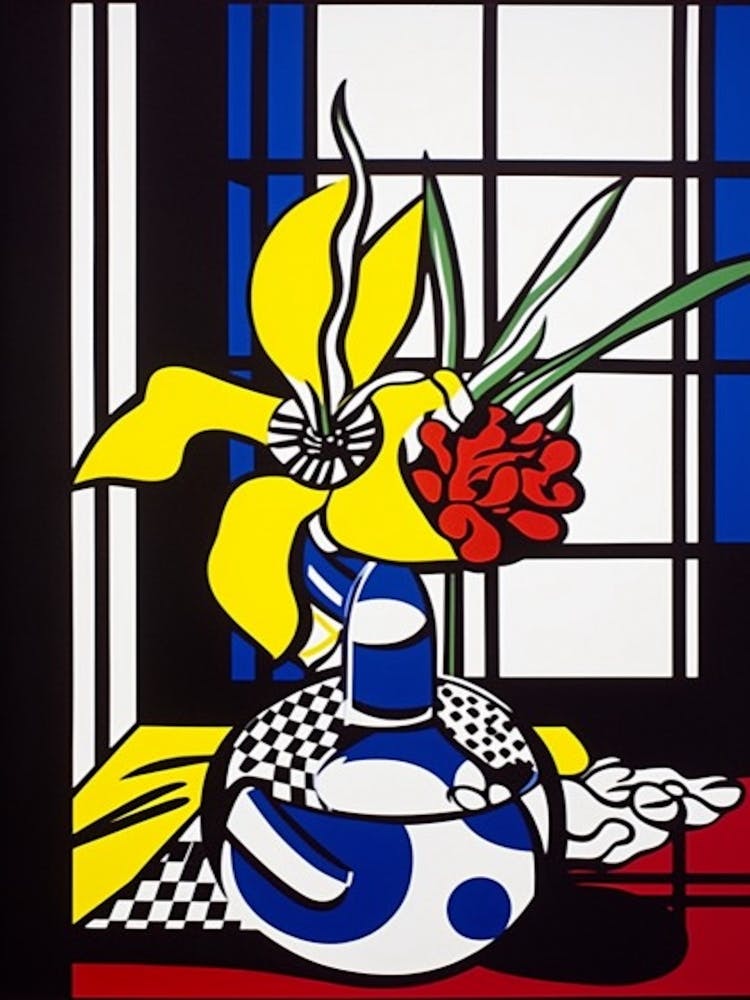 Iris Flower Still Life  2 Pop Art Style