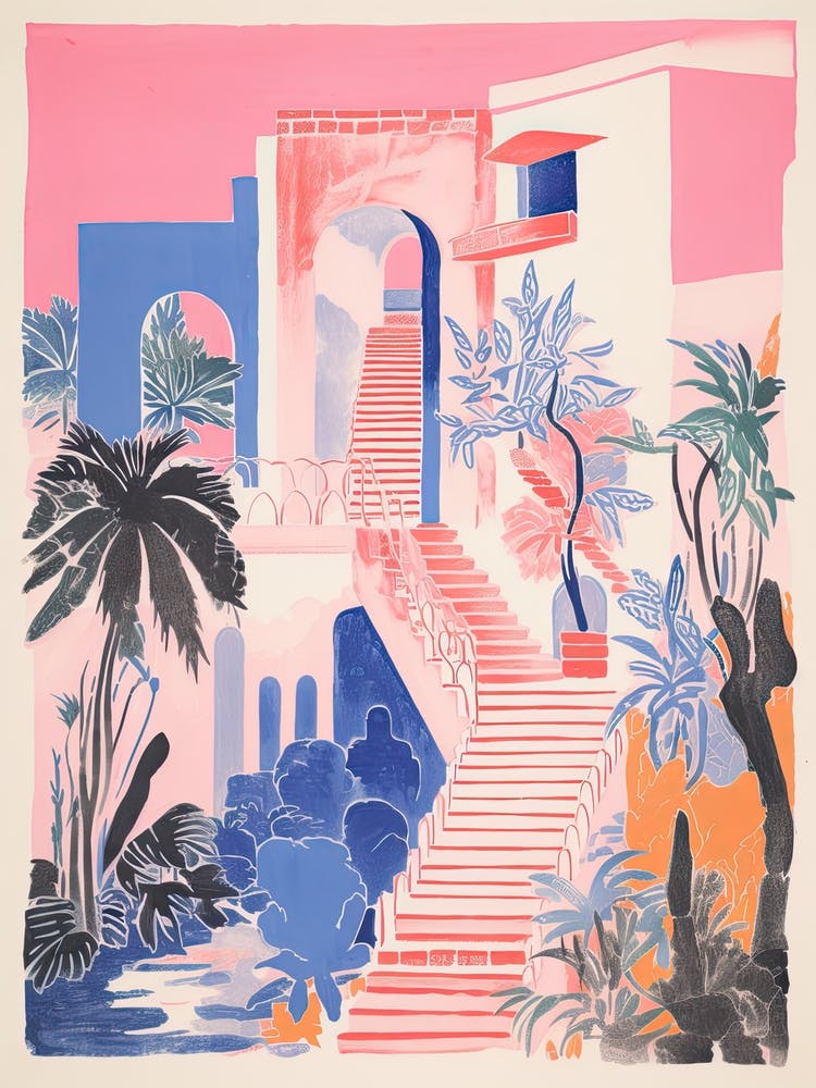 A House In Marrackech, Abstract Risograph Style 2