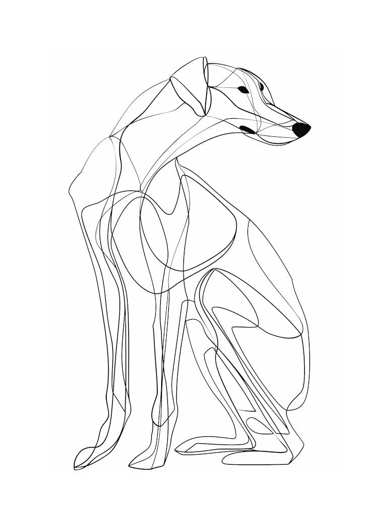 Dog animal lines art