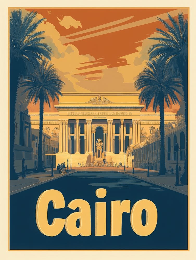Aihrgdesign A Retro Travel Poster For Cairo Featuring The Gra A26f90b6 F8e6 43a0 9518 6fbe7aec2816 2