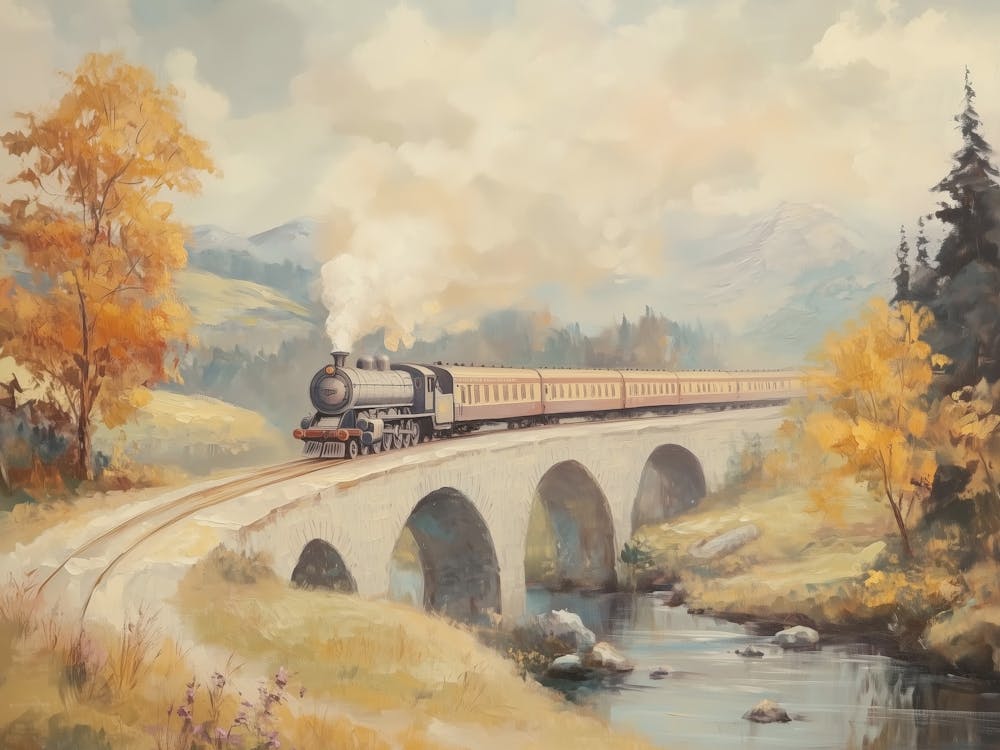 Train Crossing Bridge