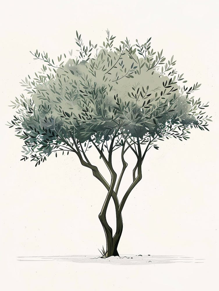 Olive Tree Pixel Illustration 2