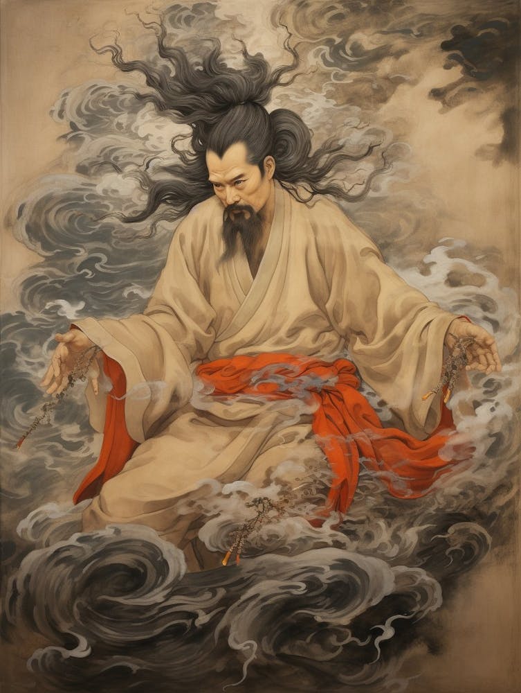 Japanese Fjin Wind God Illustration 5