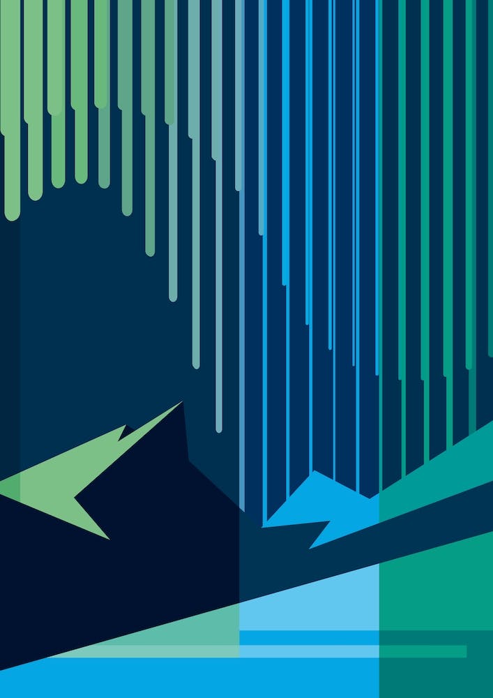 Abstract Aurora Borealis