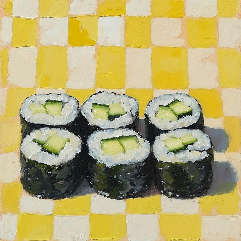 Maki Sushi Yellow Checkerboard 3