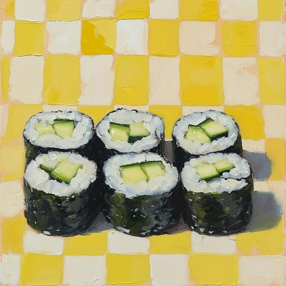 Maki Sushi Yellow Checkerboard 3