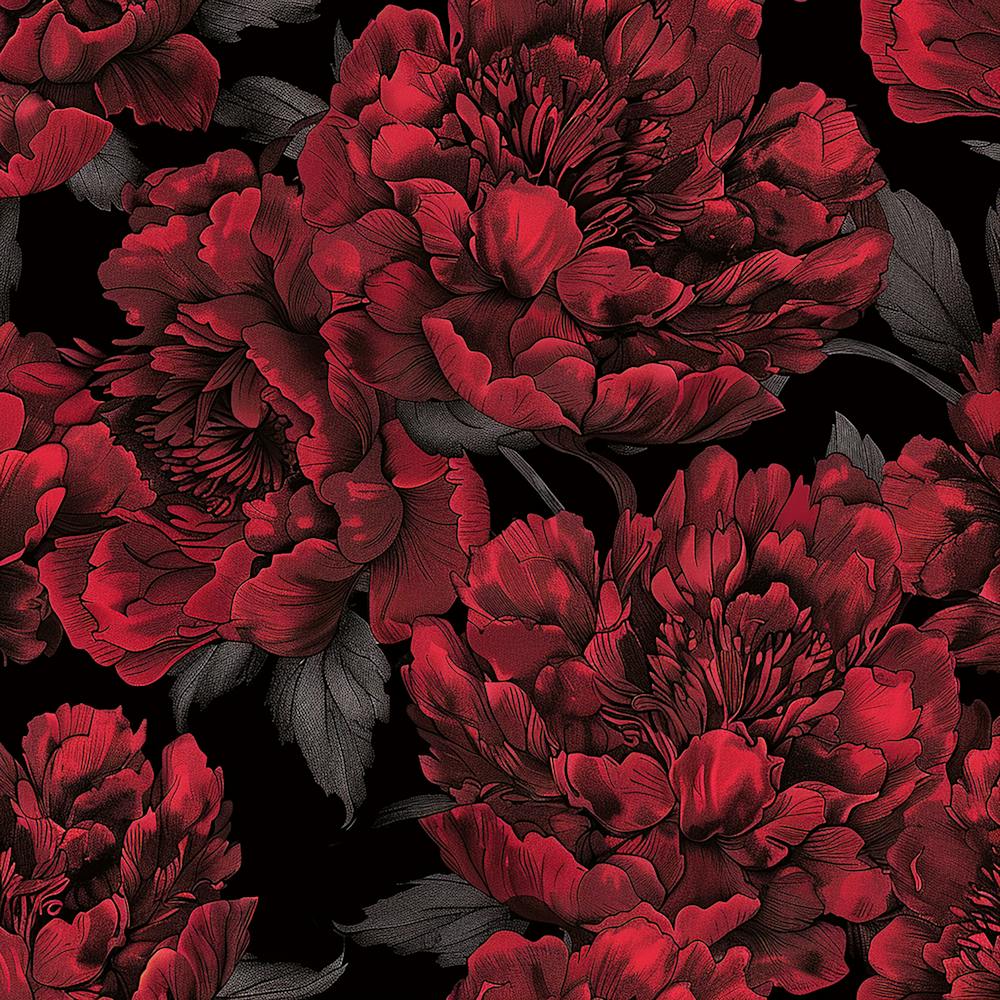 Peonies On Black