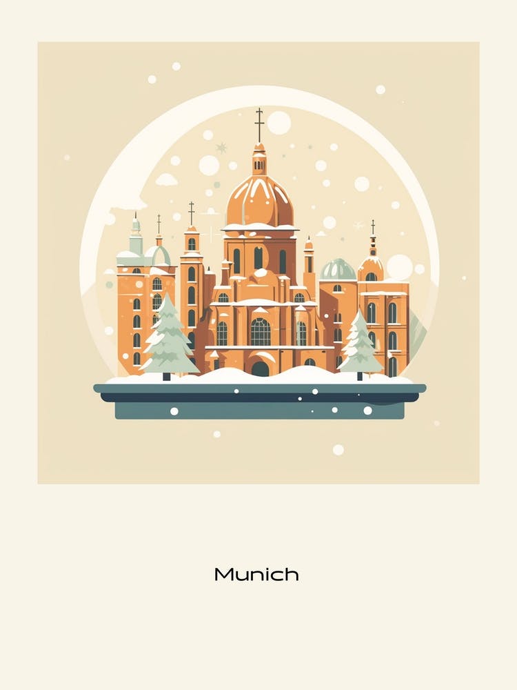 Munich Germany Snowglobe Poster