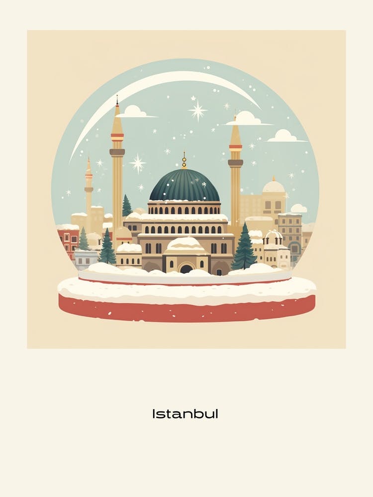 Istanbul Turkey 2 Snowglobe Poster