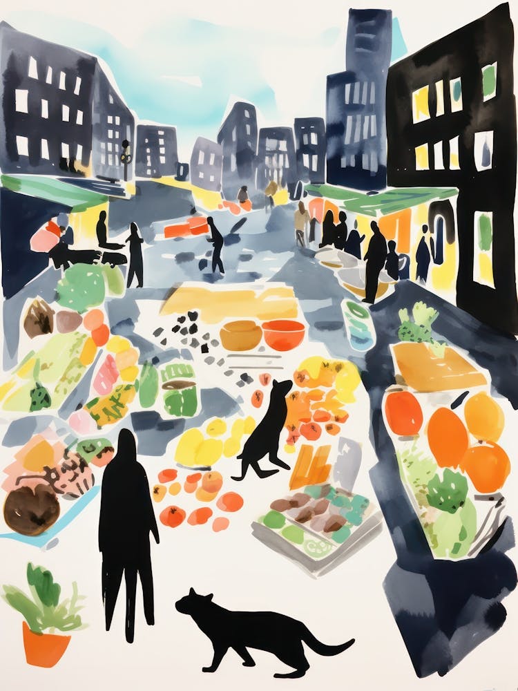 The Food Market In New York 3 Illustration