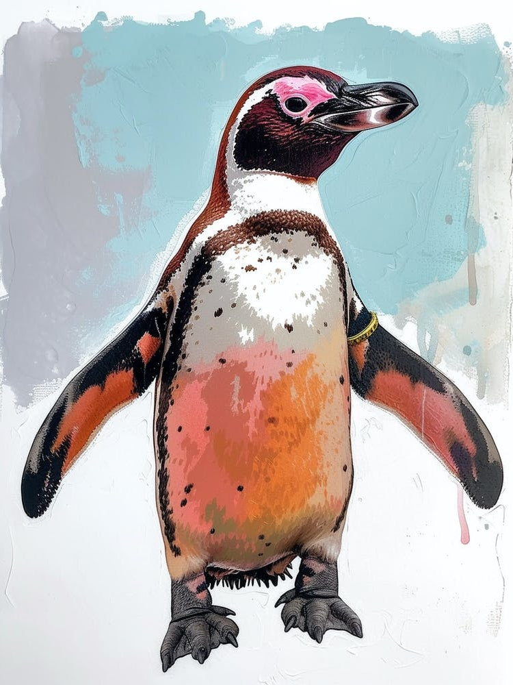 Galapagos Penguin Cuverville Island Colour Block Painting 4