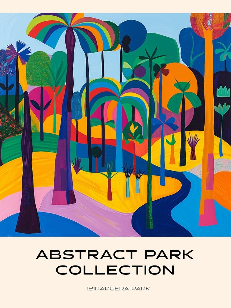 Abstract Park Collection Poster Ibirapuera Park Sao Paulo 1