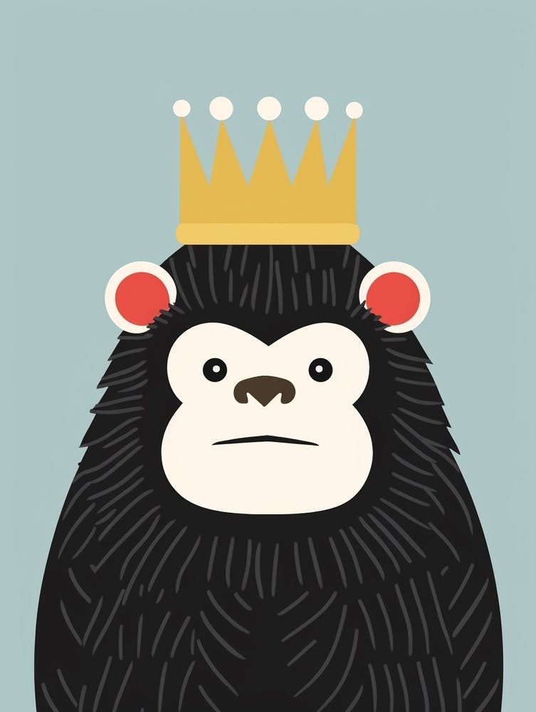 Little Mountain Gorilla 1 Wearing A Crown