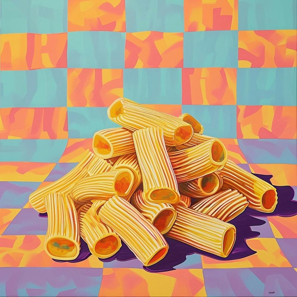 Rigatoni Pasta Checkerboard 1