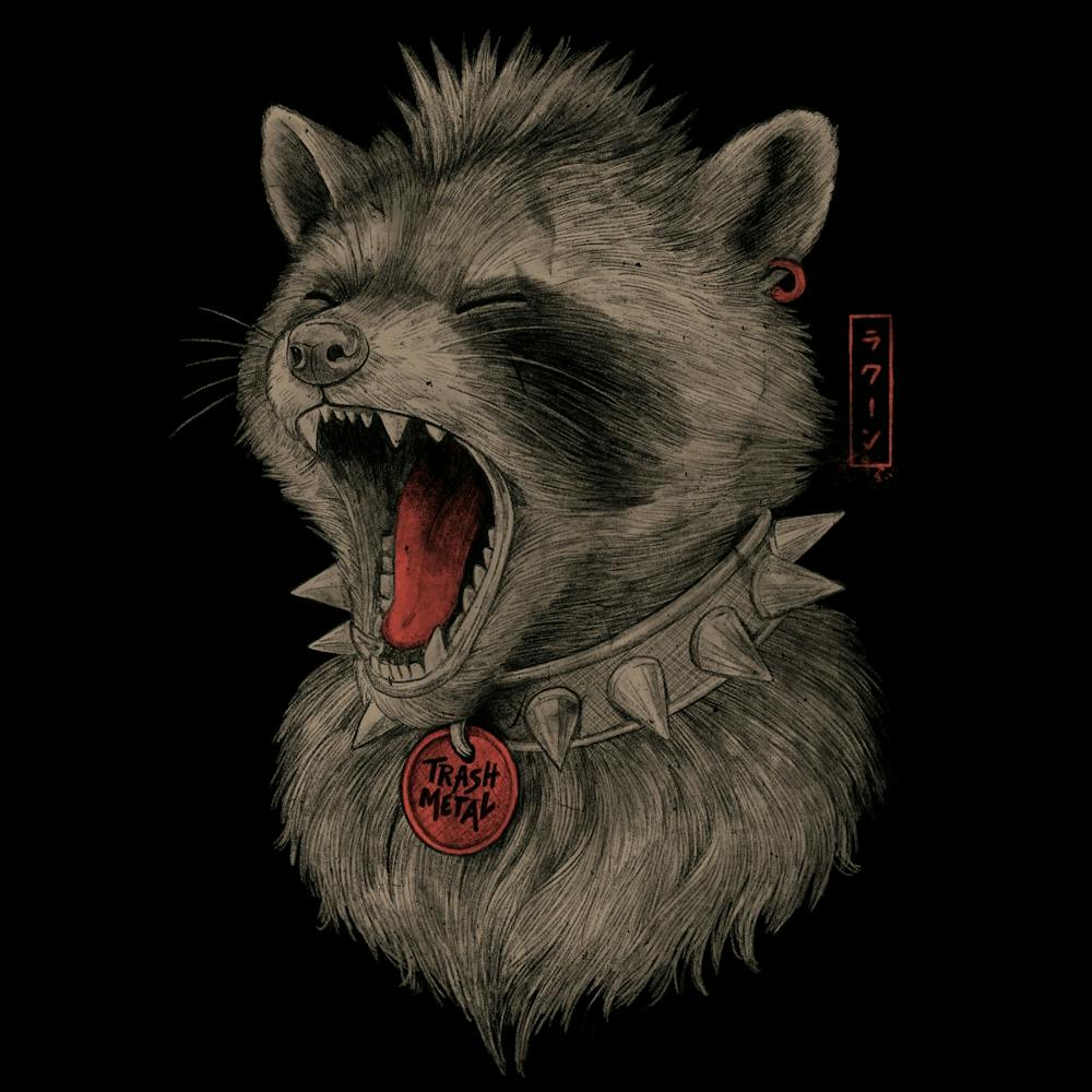 Trash Metal Raccoon Punk Panda