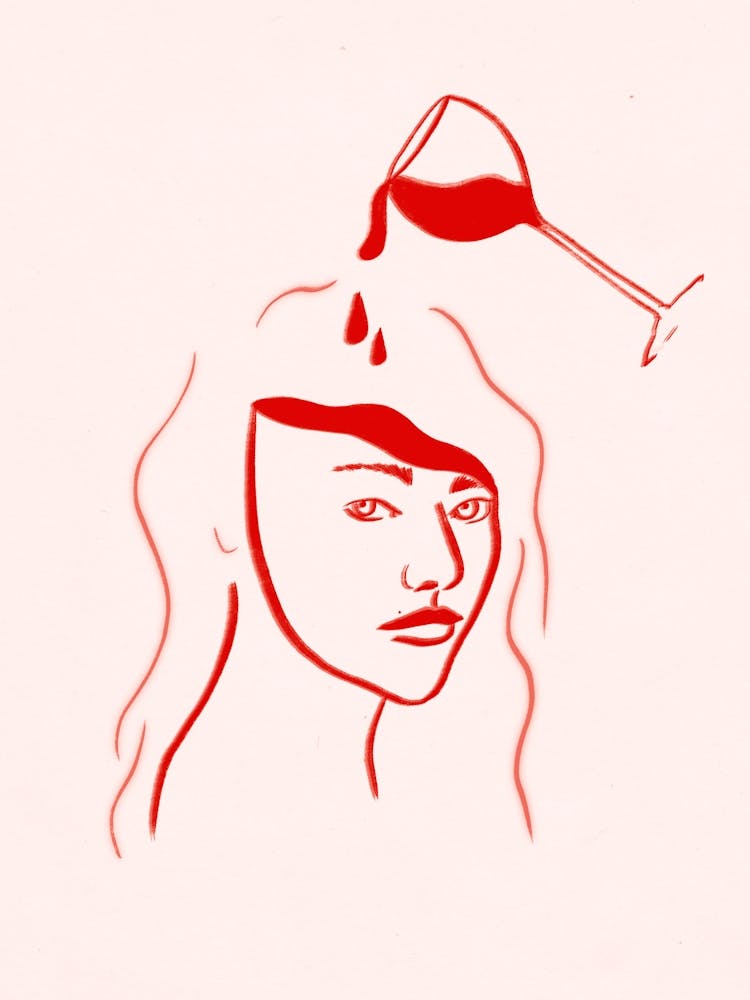 Weinmädchen Rot