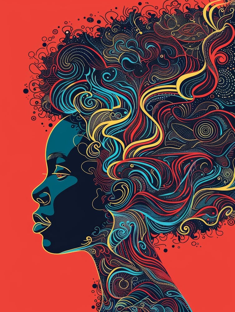 Portrait Of A Woman With Curly Hair 2