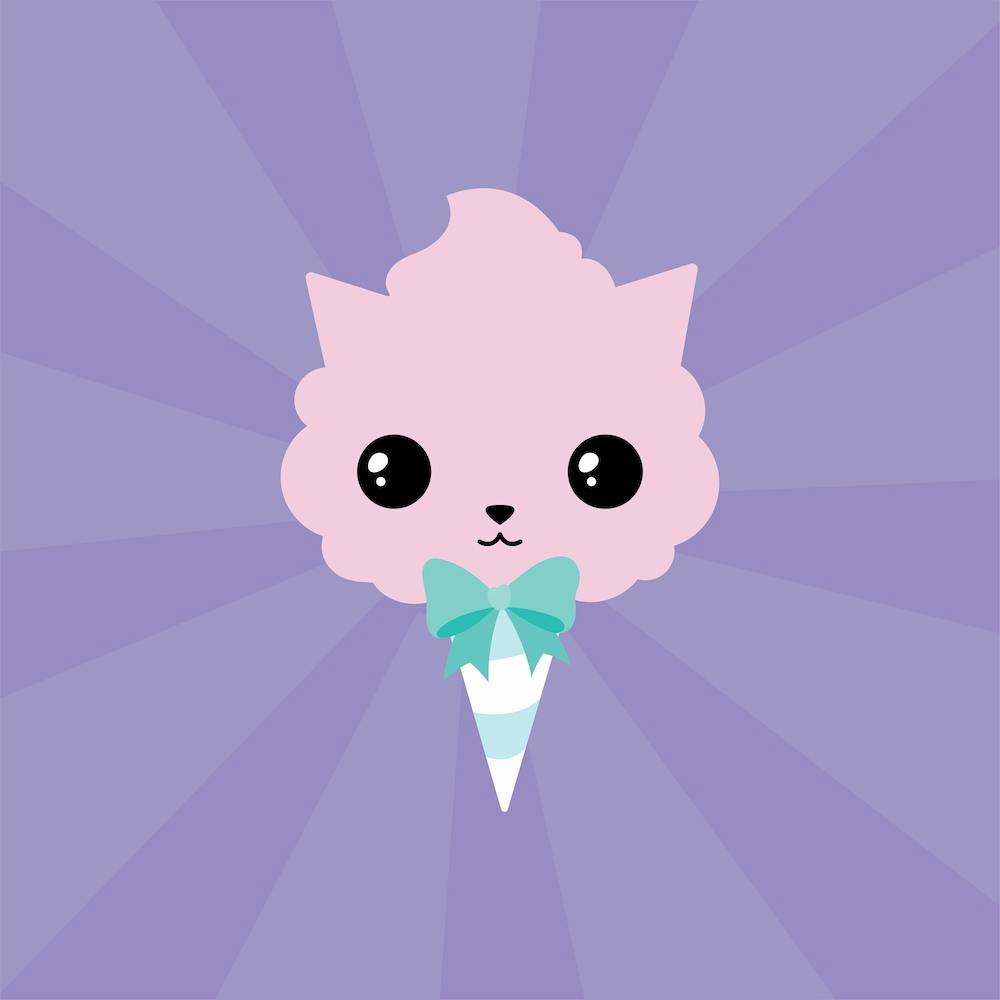 Cotton Candy Cat Square